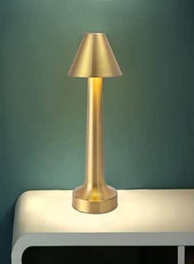 Rechargeable Cordless LED Table Lamps, Portable Battery Powered Metal Desk Lamp, Touch Sensor Stepless Dimmable 3 Color Temperatures Night Light for Nightstand Dining Bedroom Study Restaurant Outdoor